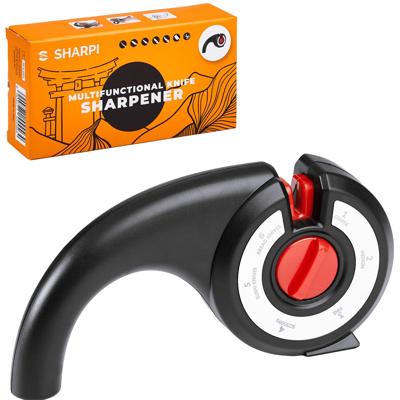 Точилка для ножей и ножниц SHARPI керамика и карбид 1000/320/360 200x120x40 мм Черный (2375884684)