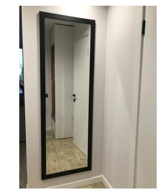 Дзеркало настінне ростове в прямій рамі в передпокій 150х50 см Чорний (29030216) - фото 5 Дзеркало настінне ростове в прямій рамі в передпокій 150х50 см Чорний (29030216) - фото 5