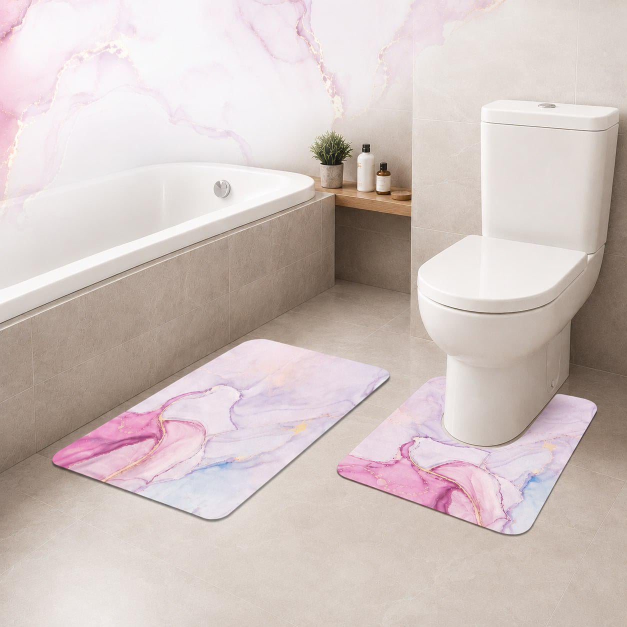 Коврики в ванную комнату на резиновой основе v3 set 40х60/50х50 см (36490939)