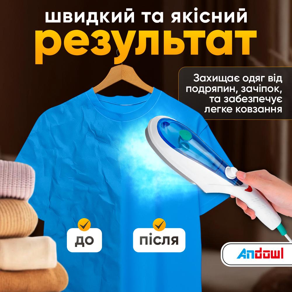 Відпарювач ручний Andowl Q-T238X1 1000w із щіткою вертикальний/горизонтальний Білий (e41609ae) - фото 7