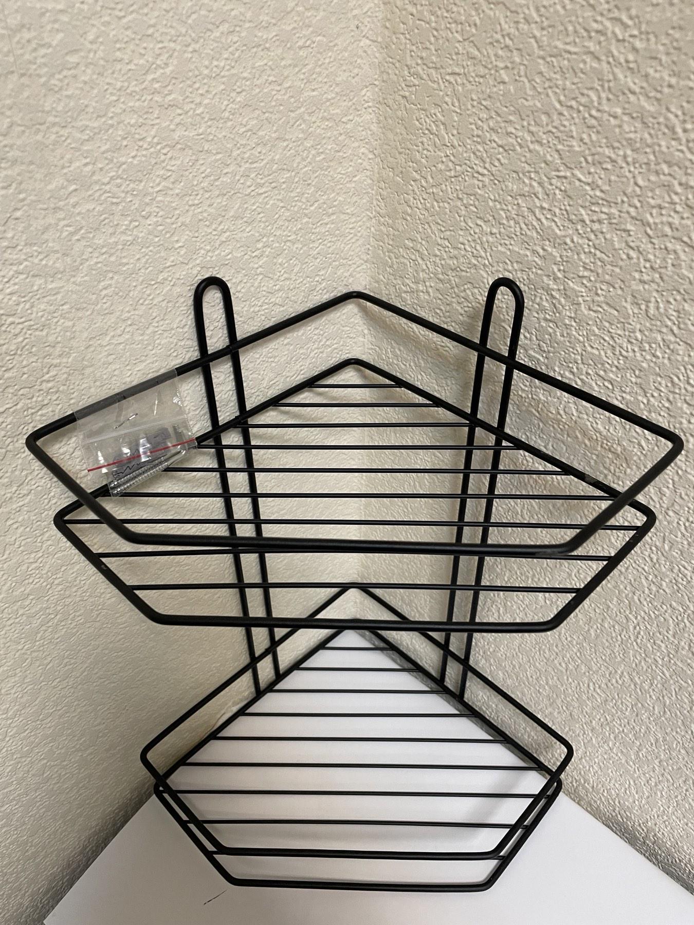 Полка угловая MOBILITY 2-х ярусная для ванной комнаты 32,5х19,5х19,5 см Черный (26650476) - фото 3