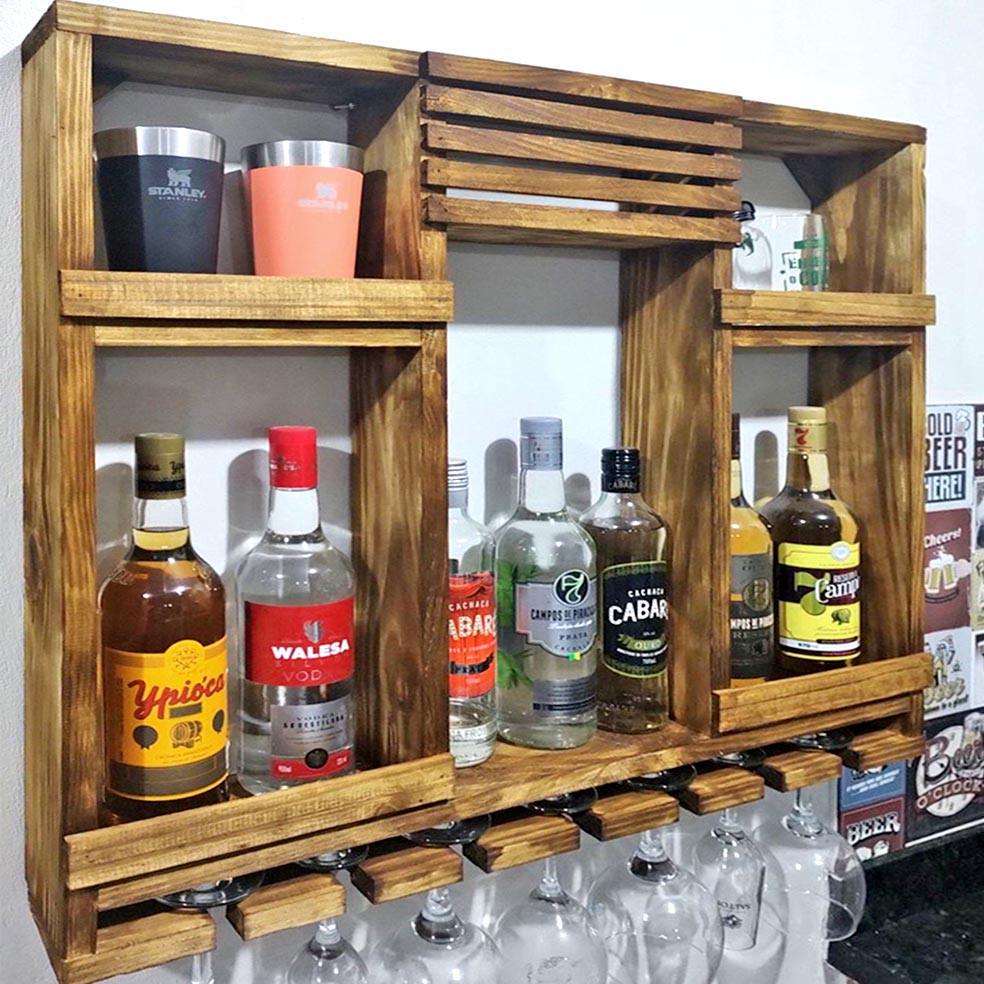 Полка для вина настенная из дерева Хидака Тектона (ПНК-014424)