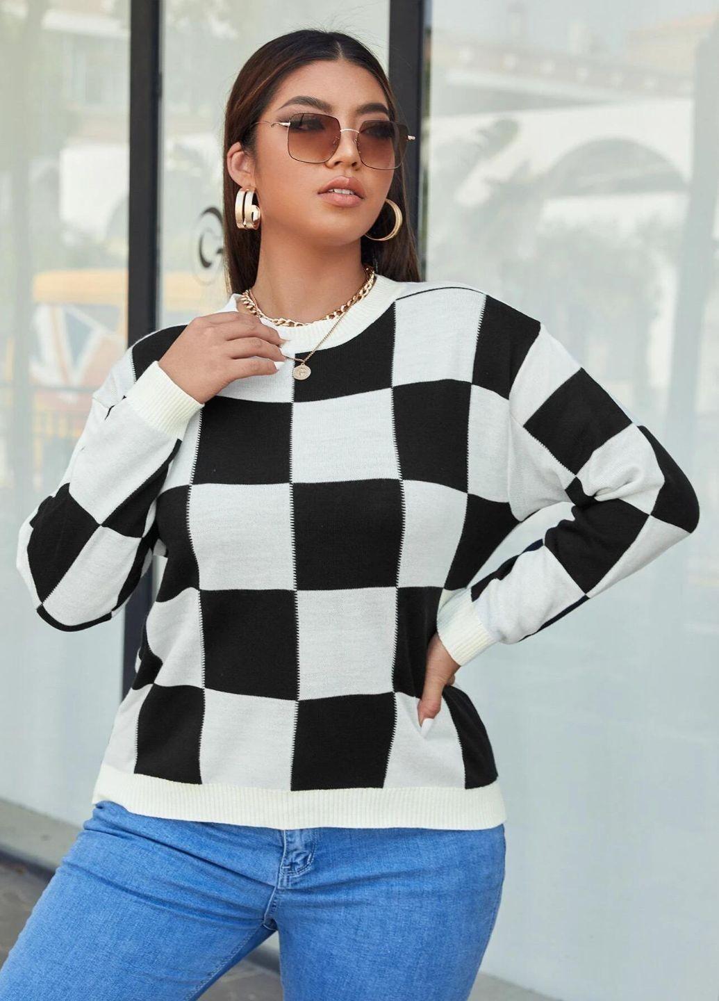 Кофта Shein 2XL Чорний/Білий (10703)