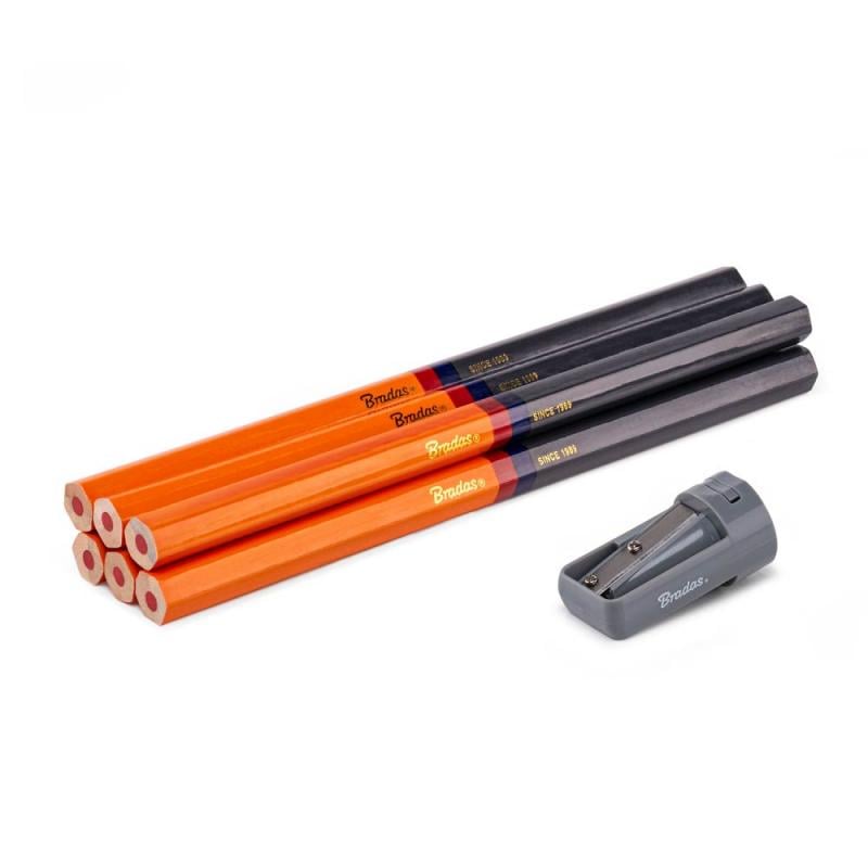 Набор карандашей строительных с точилкой 180 мм 6 шт. (DIY-PC1HX18/S6B)