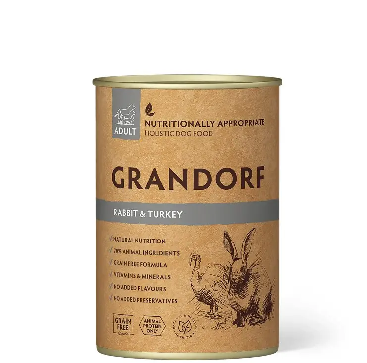 Корм влажный для взрослых собак Grandorf RABBIT & TURKEY с кроликом и индейкой 400 г Корм влажный для взрослых собак Grandorf RABBIT & TURKEY с кроликом и индейкой 400 г