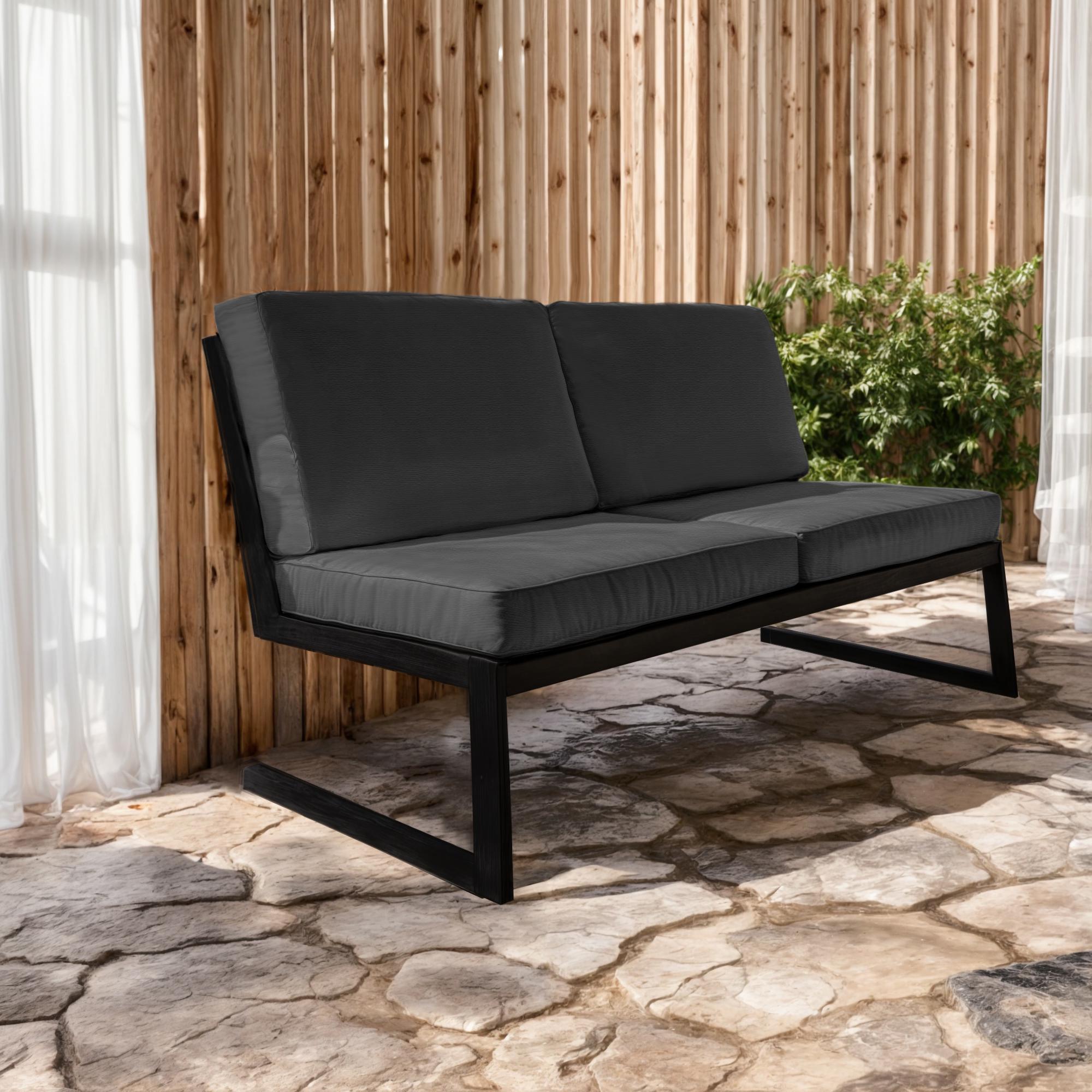 Диван металлический Tobi Sho Флекс DV6 с подушками 750х1560х700 мм рогожка 42/Темно-серый (DV069386)