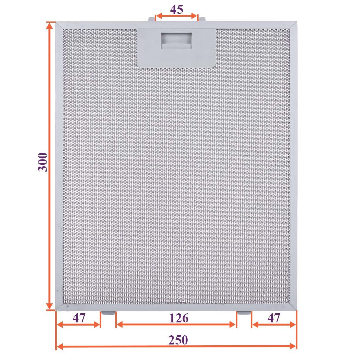 Фильтр жировой для вытяжки металлический под защелки 250x300x8 мм (00000056104) - фото 2 Фильтр жировой для вытяжки металлический под защелки 250x300x8 мм (00000056104) - фото 2