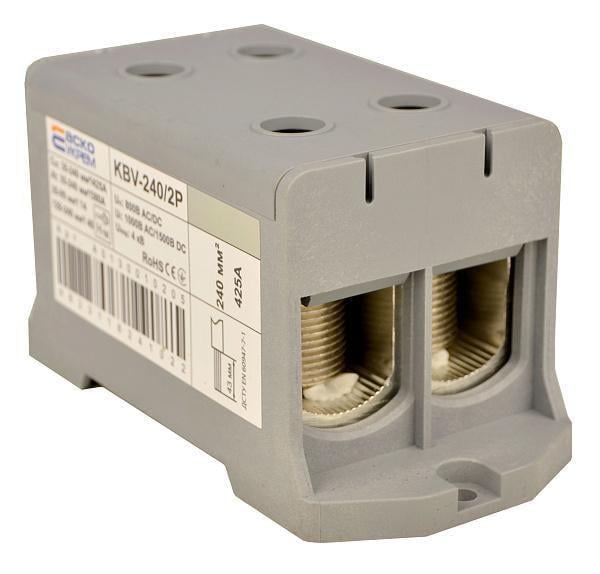 Клема ввідна силова АСКО KBV 35-240 мм.кв 425А 2-2 800V AC Сірий (A0130010205)