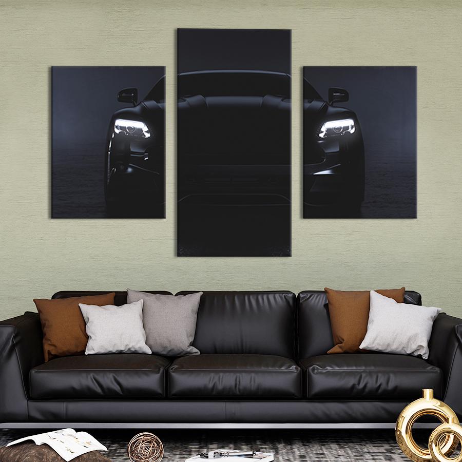 Картина для интерьера Элитный черный суперкар 141x90 см (114-32)