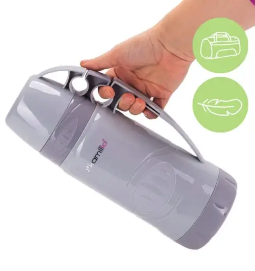 Термос Kamille Vizo со стеклянной колбой 1000 мл Серый (2031) - фото 7