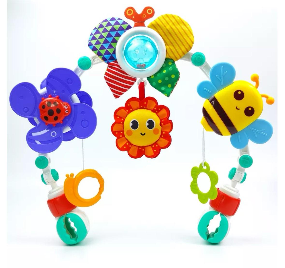 Дуга сенсорна з брязкальцями підвіска для немовлят на коляску