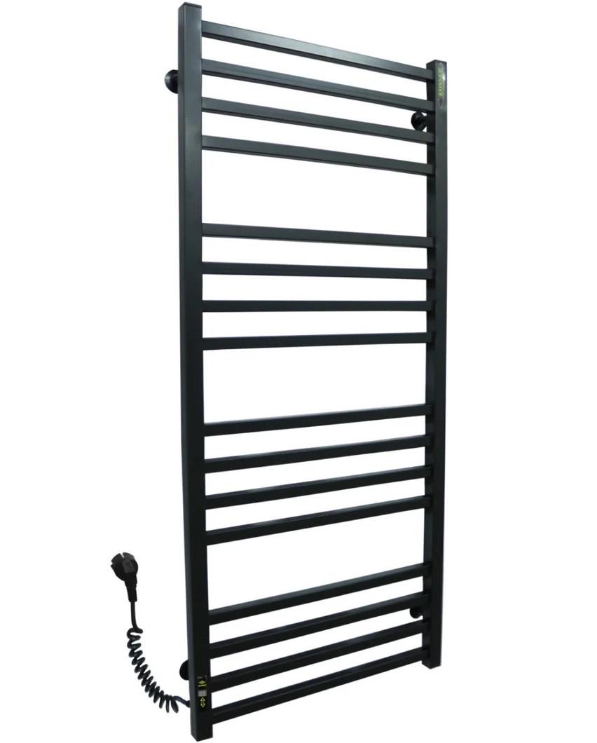 Полотенцесушитель электрический Kosser Лесенка Велди EL с таймером нержавеющая сталь 16 секций 1200х600 мм Черный