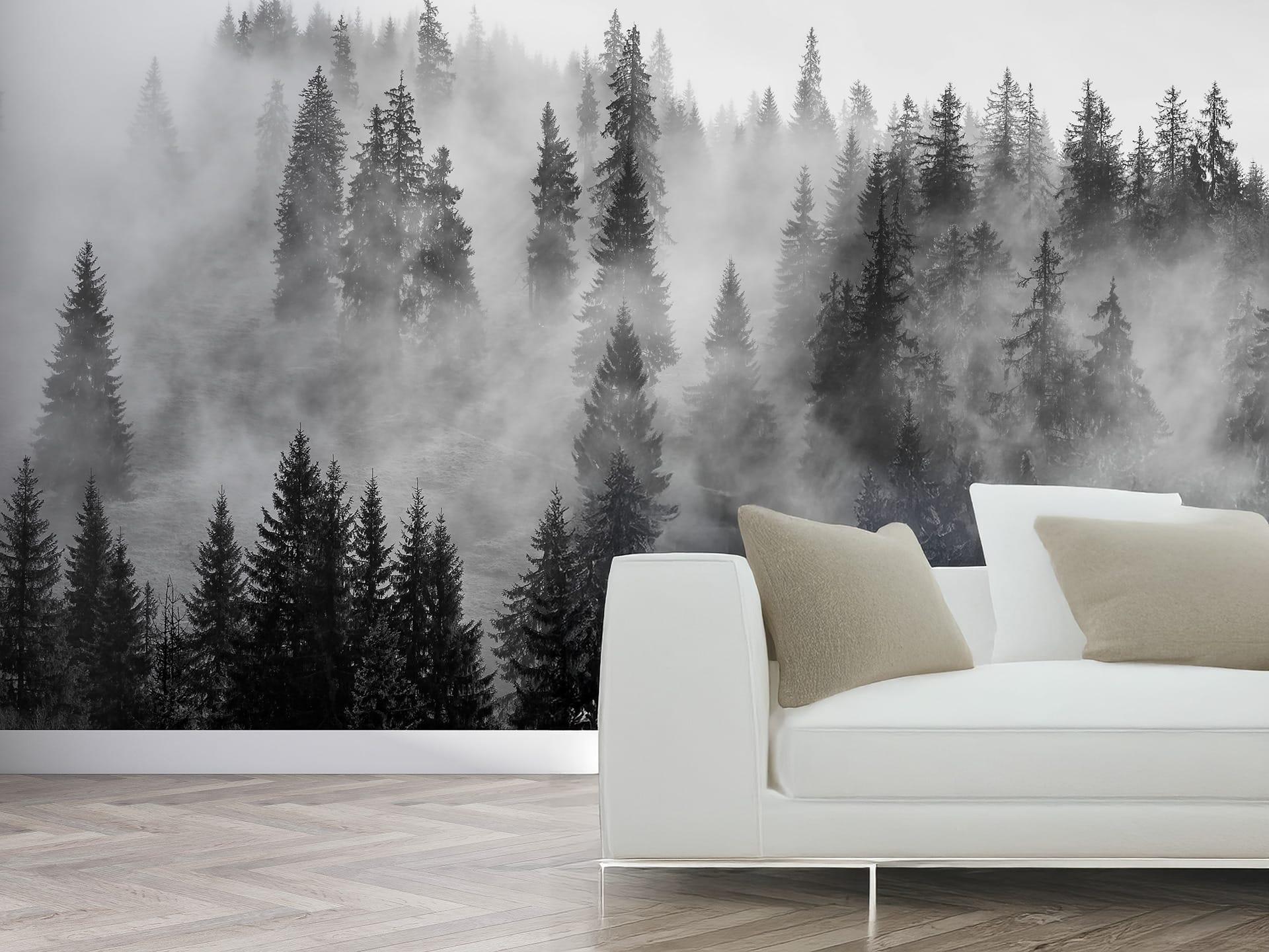 Фотошпалери флізелінові Styleo Print-walls Чорно-білий ліс 0210 300х250 см (Pw-0210/2)