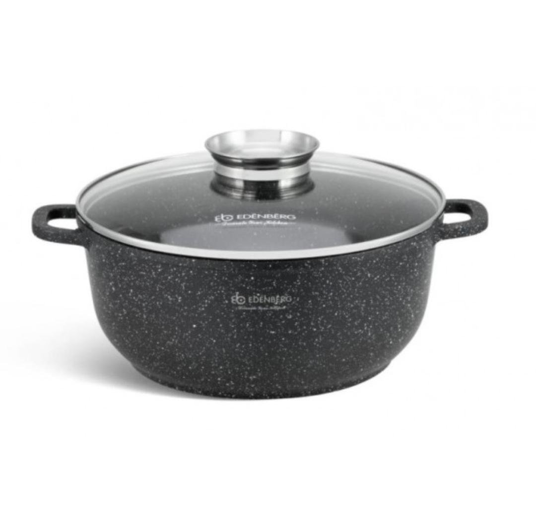 Набір посуду Edenberg з гранітним покриттям 8 предметів Чорний (EB-3984) - фото 3 Набір посуду Edenberg з гранітним покриттям 8 предметів Чорний (EB-3984) - фото 3