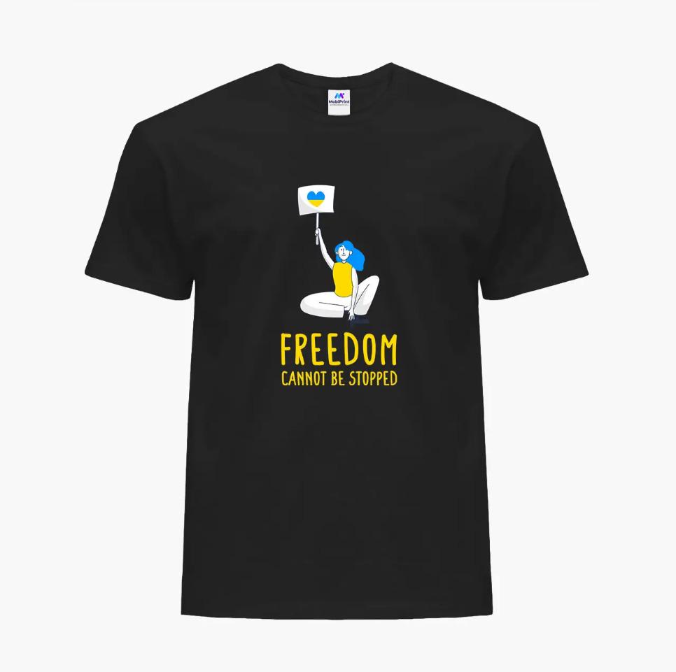 Футболка мужская "Свободу не остановить" XL Черный (9223-3691-3)