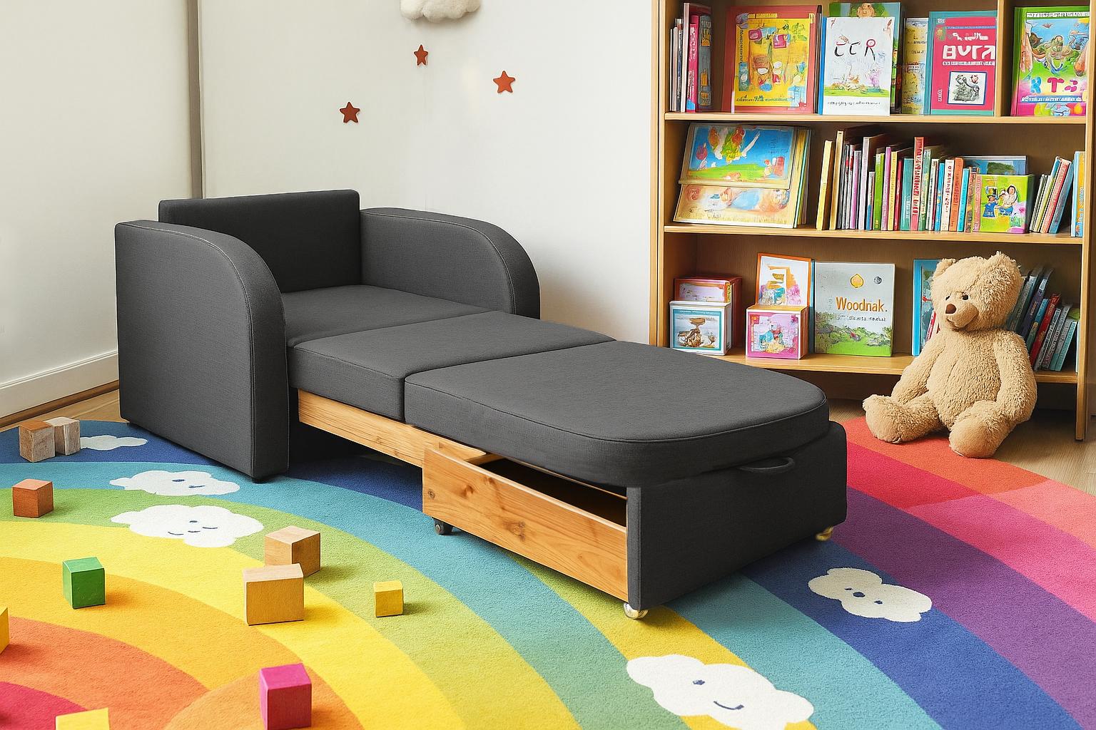 Диван-крісло м'який розкладний Tobi Sho Дрім рогожка Bahama 1140х850х830 мм 32/Темно-сірий - фото 4