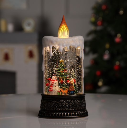 Нічник світильник новорічний з підсвічуванням на батарейках декоративна свічка декор