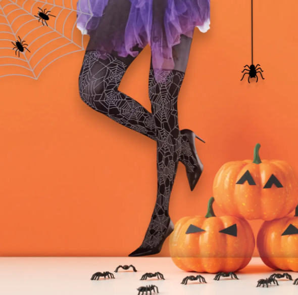 Колготки на Хэллоуин с паутиной 20-50 den S Черно-белый (28748749) - фото 2 Колготки на Хэллоуин с паутиной 20-50 den S Черно-белый (28748749) - фото 2