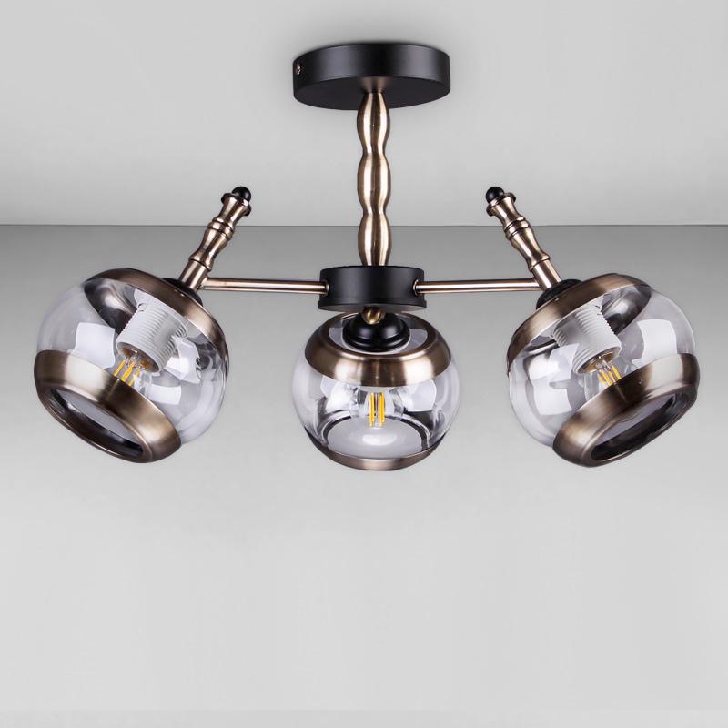 Потолочная люстра Light House DL-18301/3 латунь Черный/Прозрачный