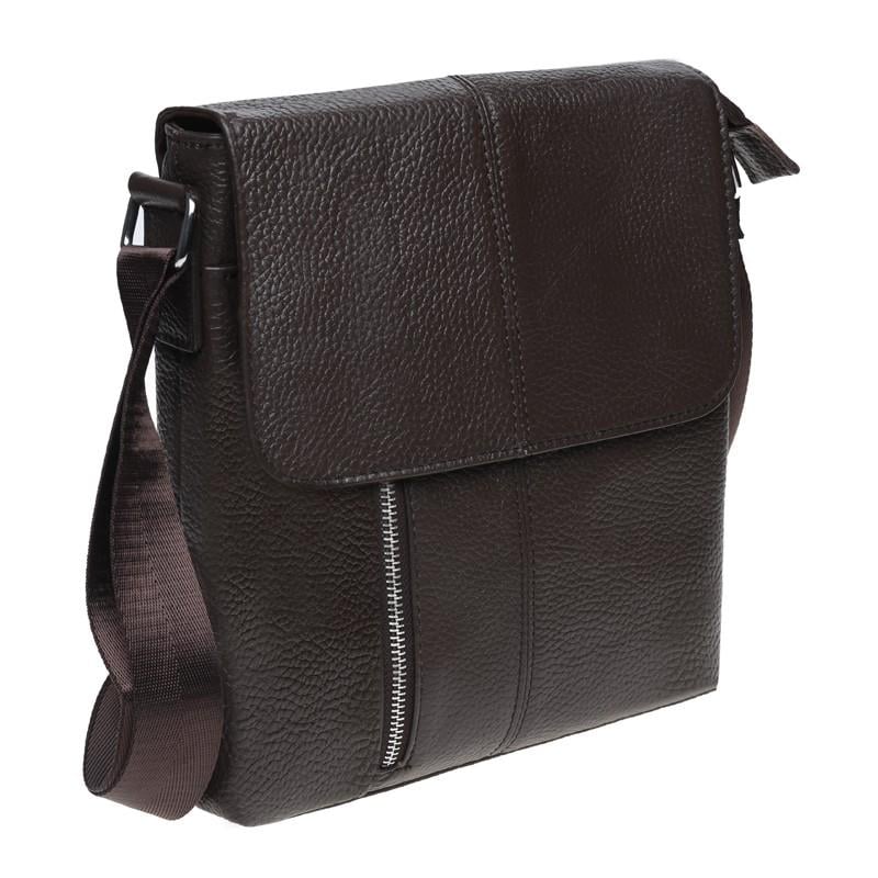 Сумка мужская кожаная на плечо Borsa Leather K15103 Brown