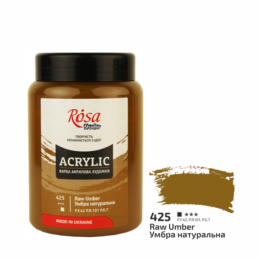 Акриловая краска ROSA Studio 322419425 6 шт. 400 мл Умбра натуральный/425 (4823098522621) - фото 1 Акриловая краска ROSA Studio 322419425 6 шт. 400 мл Умбра натуральный/425 (4823098522621) - фото 1