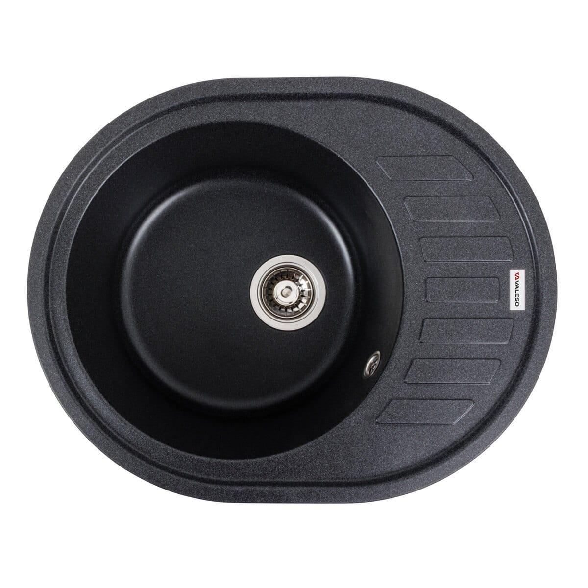 Мойка гранитная Valeso Soul 620х500 врезная овальная Карбон матовый (PLTM-SP000047512)