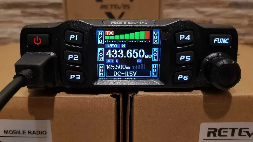 Радиостанция автомобильная RETEVIS 2 диапазона VHF:144-146/UHF:430-440 MHz/25 W+ программатор и антенна (RT95) - фото 2