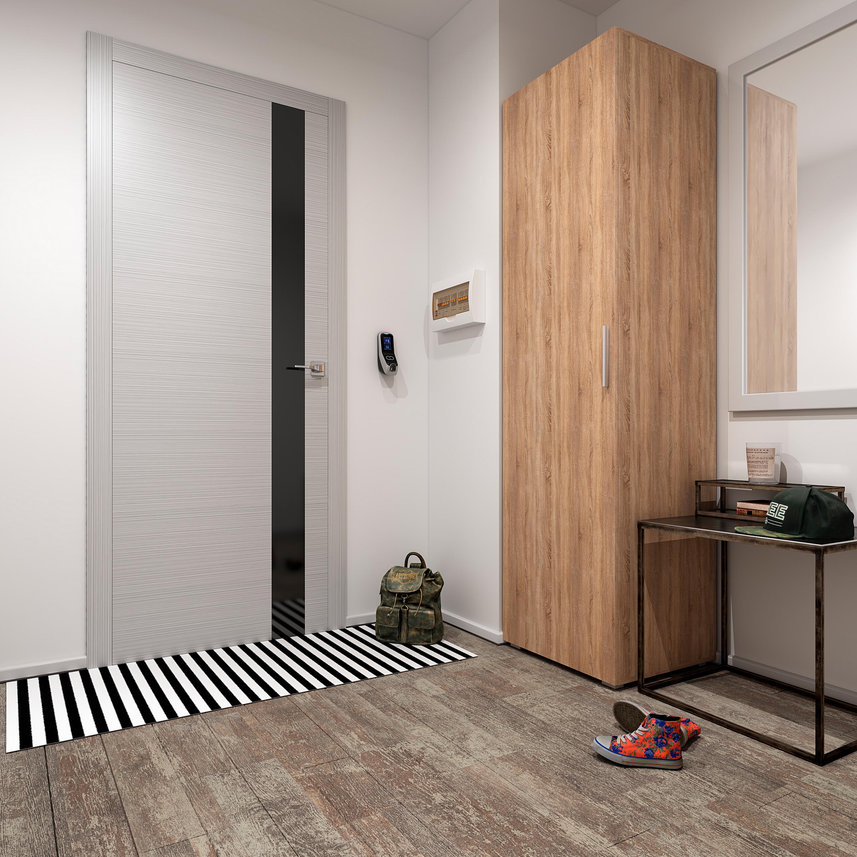 Шафа-пенал у прихожу зі штангою та полицями 600x2180x520 мм Дуб сонома (mst-12-sn)