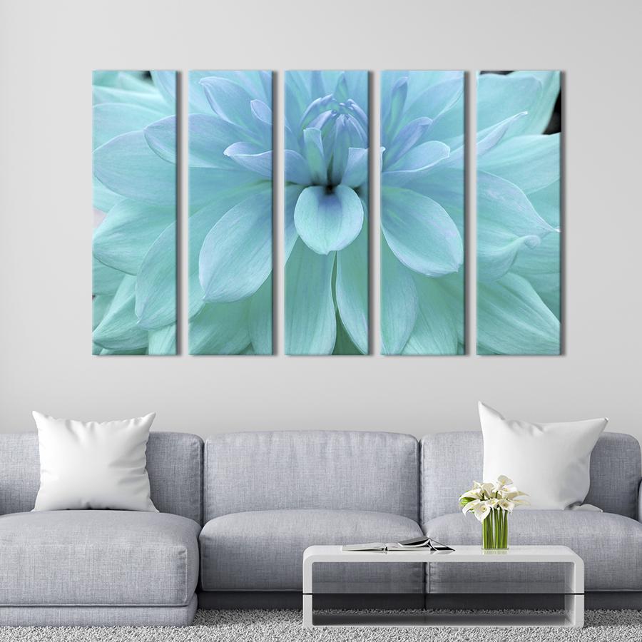 Картина на холсте Пышная голубая георгина 155x95 см (776-51)