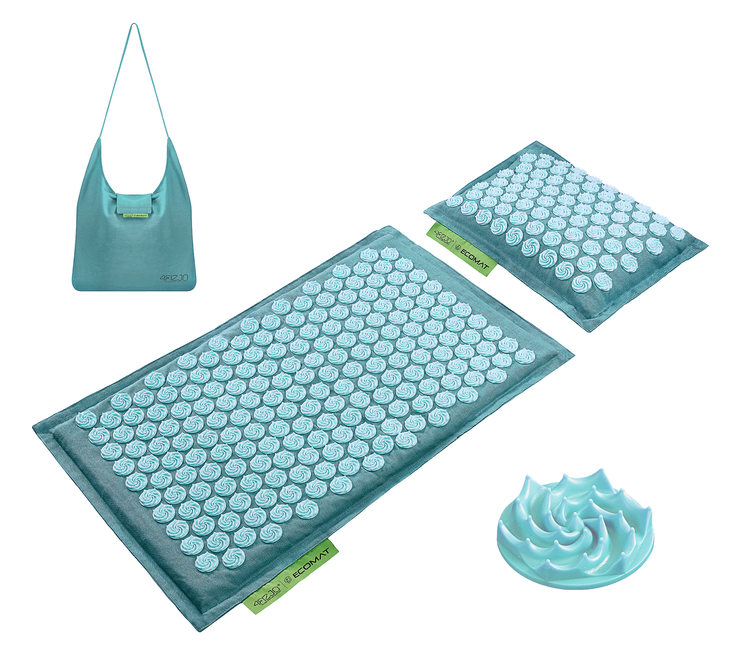 Коврик акупунктурный 4fizjo Eco Mat с подушкой 68x42 см Turquoise (4FJ0180) - фото 2