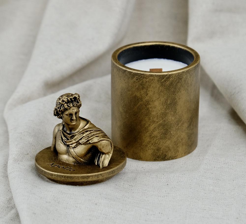 Аромасвечка Гранд Презент APOLLO BURLEY VANILLA BRONZE 100% WOOD WAX 165g 35h (NAC 1108)