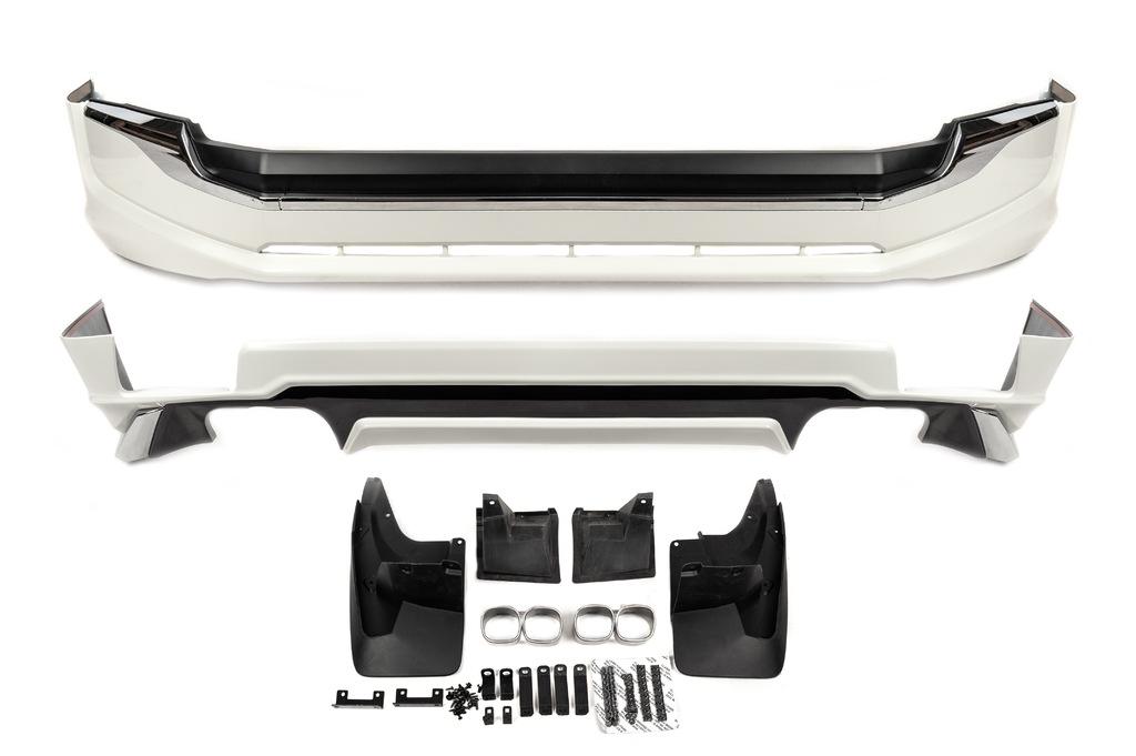 Накладки на передний и задний бампер Executive 2017- Белый цвет для Toyota Land Cruiser Prado 150 1234 Upgrade ABS-пластик