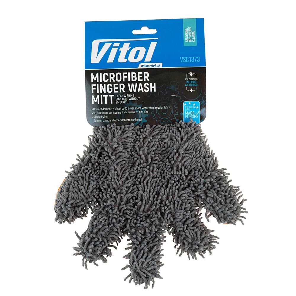 Губка-рукавиця для миття авто мікрофібра Vitol 29х23 см (VSC1373) - фото 2