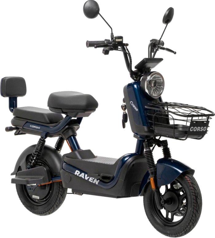 Электроскутер двухместный Corso Raven 800W 60V/20Ah Синий