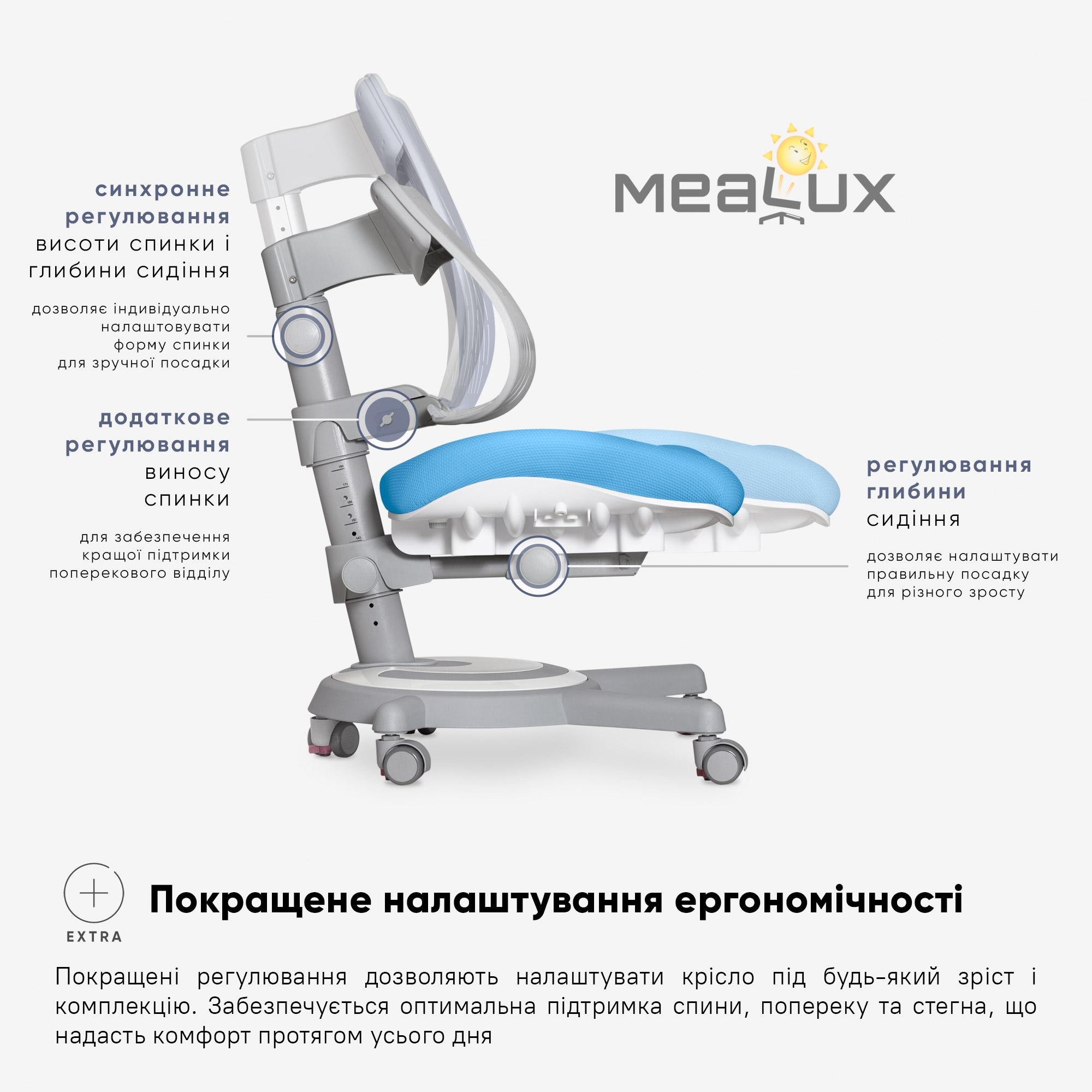 Детское кресло Mealux Ergoback Голубой (Y-1020 BL) - фото 5