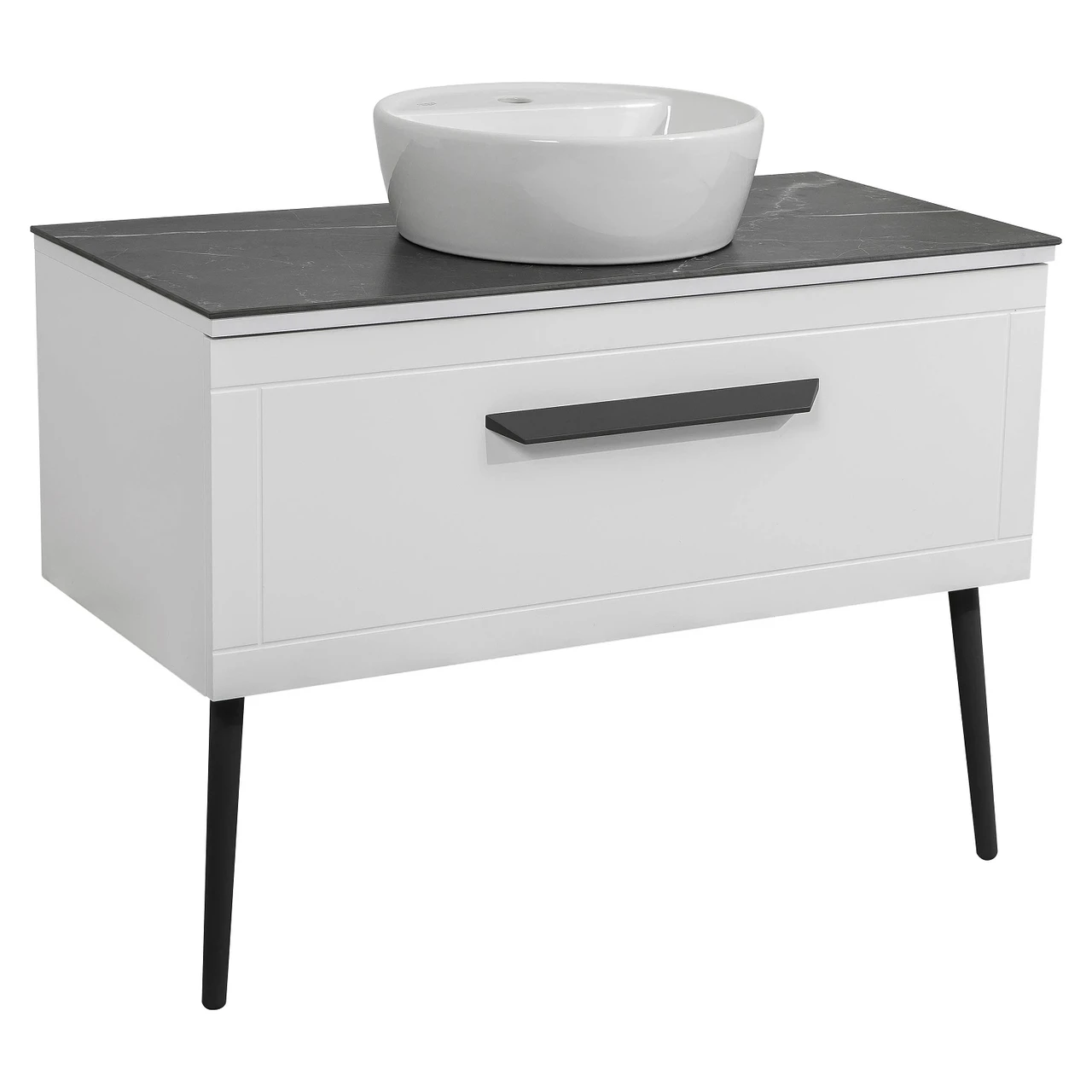 Тумба Сиена Белый матовый со столешницей 100 см и умывальником One 42 см (2671332230) Тумба Сиена Белый матовый со столешницей 100 см и умывальником One 42 см (2671332230)