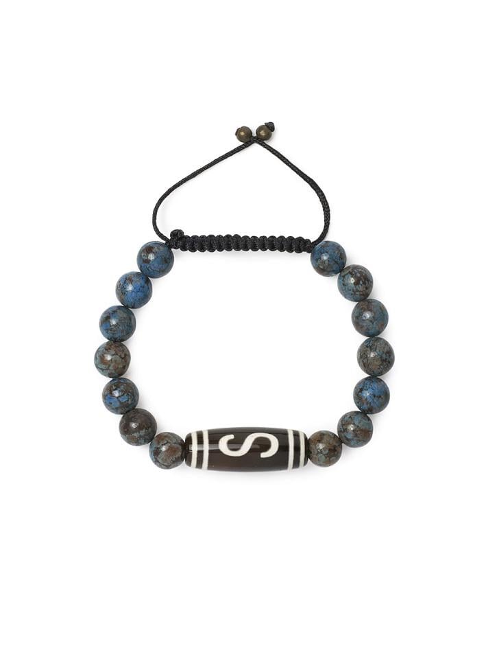 Браслет чоловічий з яшми та грошова Дзі (4689)