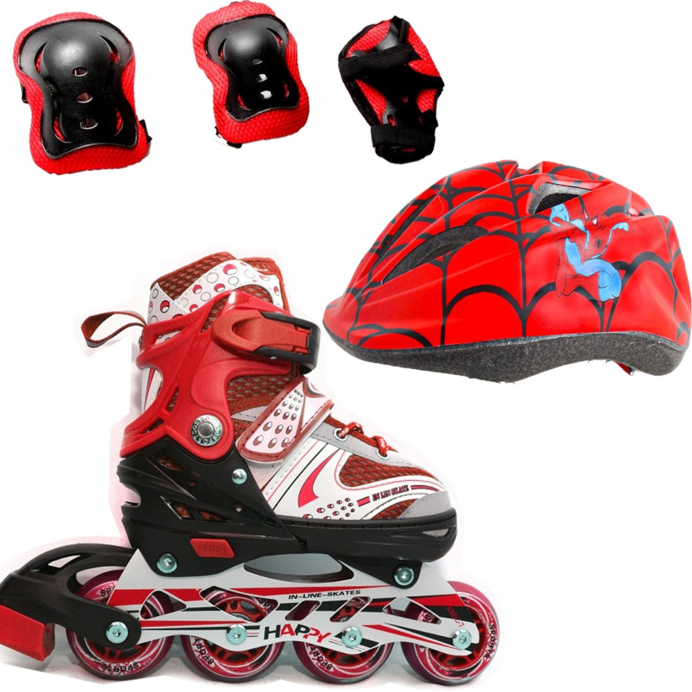 Ролики детские набор Happy Combo Disney Spider защита/шлем р. 29-33 Красный (2T3007E)