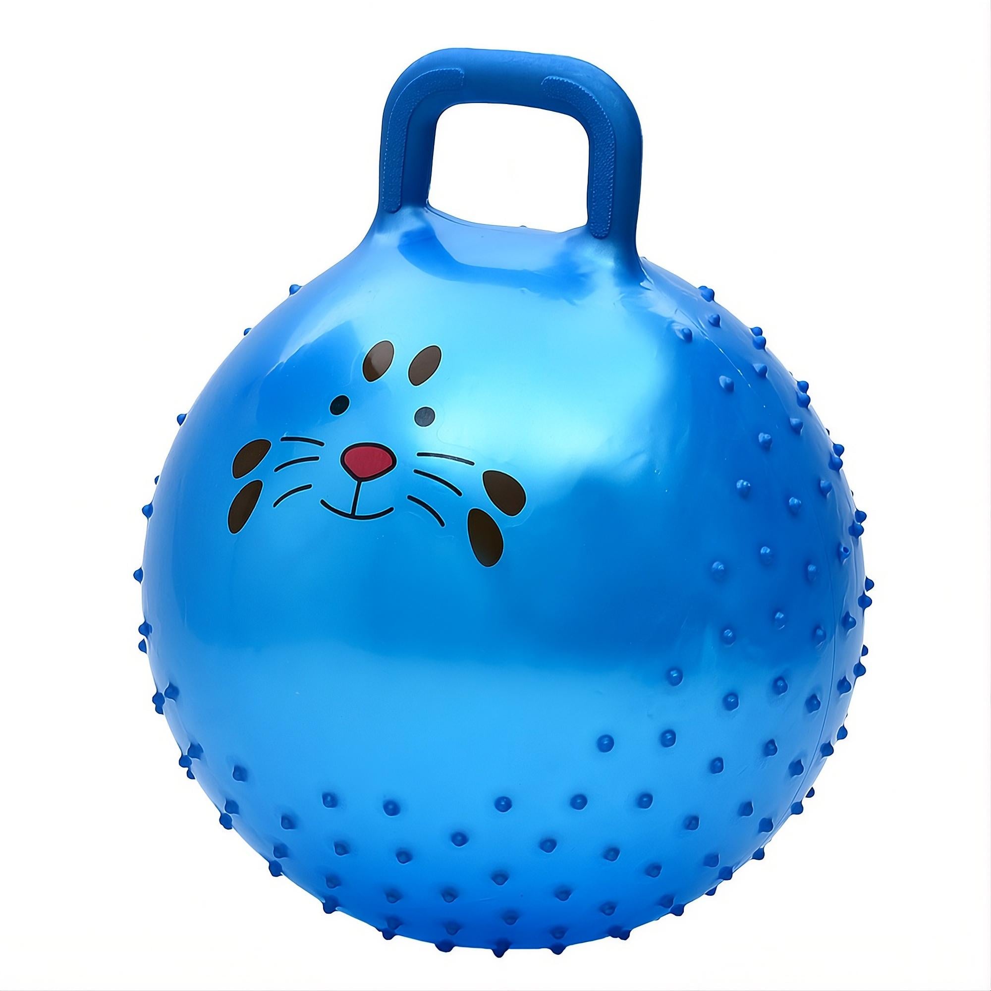 Фитнес мяч массажный MS 4857-2 с ручкой 45 см 350 г Синий (33754138)