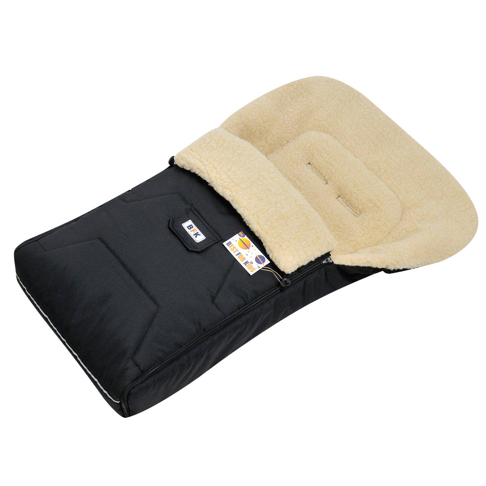 Конверт-чехол зимний For Kids Ideal на овчине в коляску и на санки 95х45 см Черный (4469)