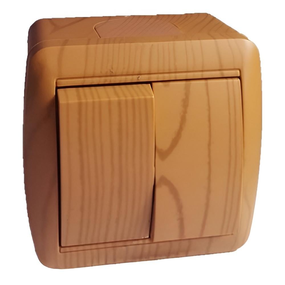 Выключатель накладной двухклавишный Lemanso Магнолия Ольха (LMR2102) Выключатель накладной двухклавишный Lemanso Магнолия Ольха (LMR2102)