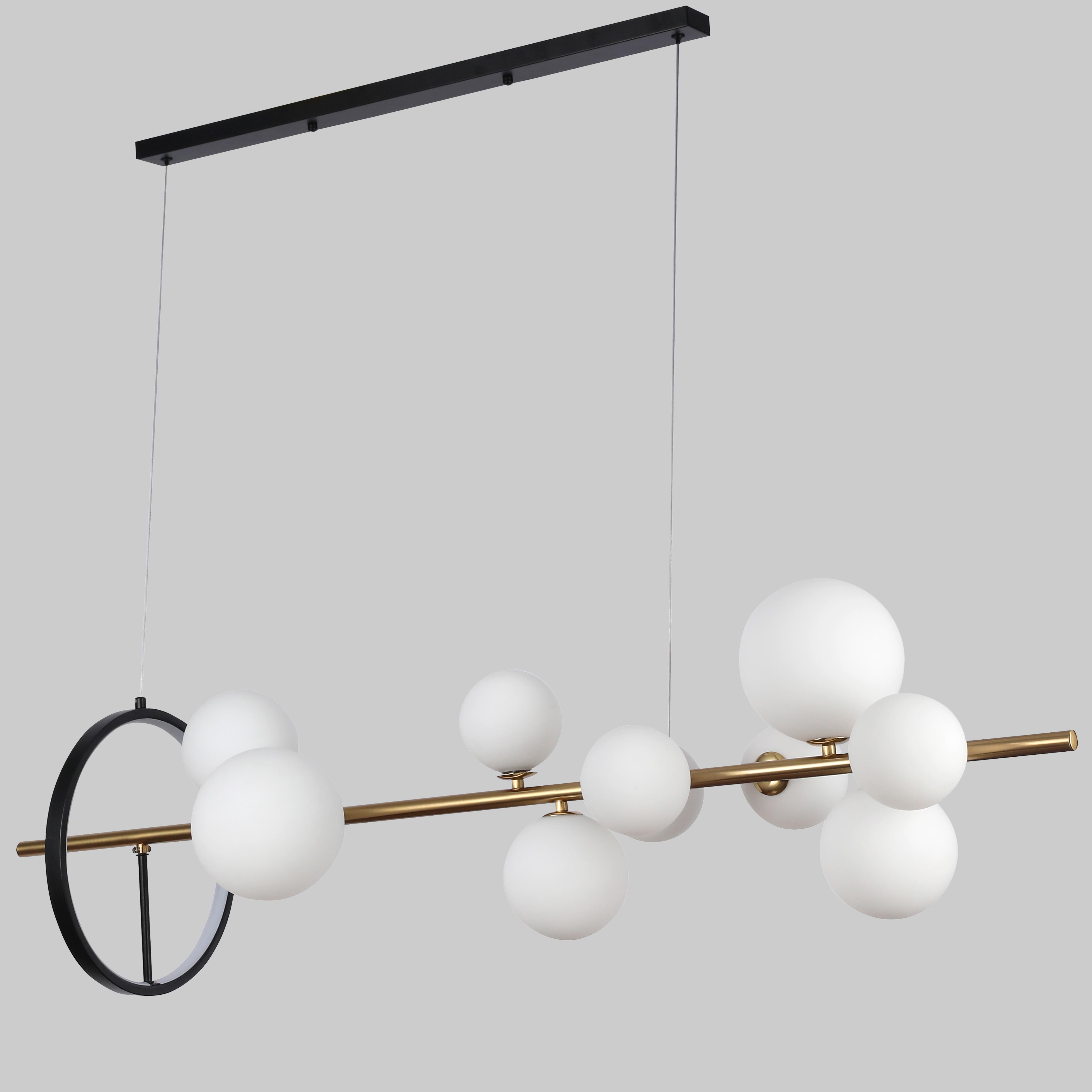 Люстра подвесная Bubbles на 10 ламп с белыми плафонами (918-LP267-10 GAB+WH)