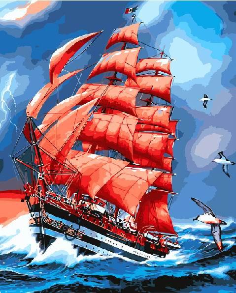 Картина по номерам Brushme Алые паруса (GX8794)