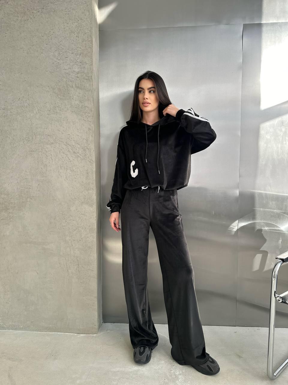 Костюм женский велюр р. 42-44 Черный (С1513-710/Д)