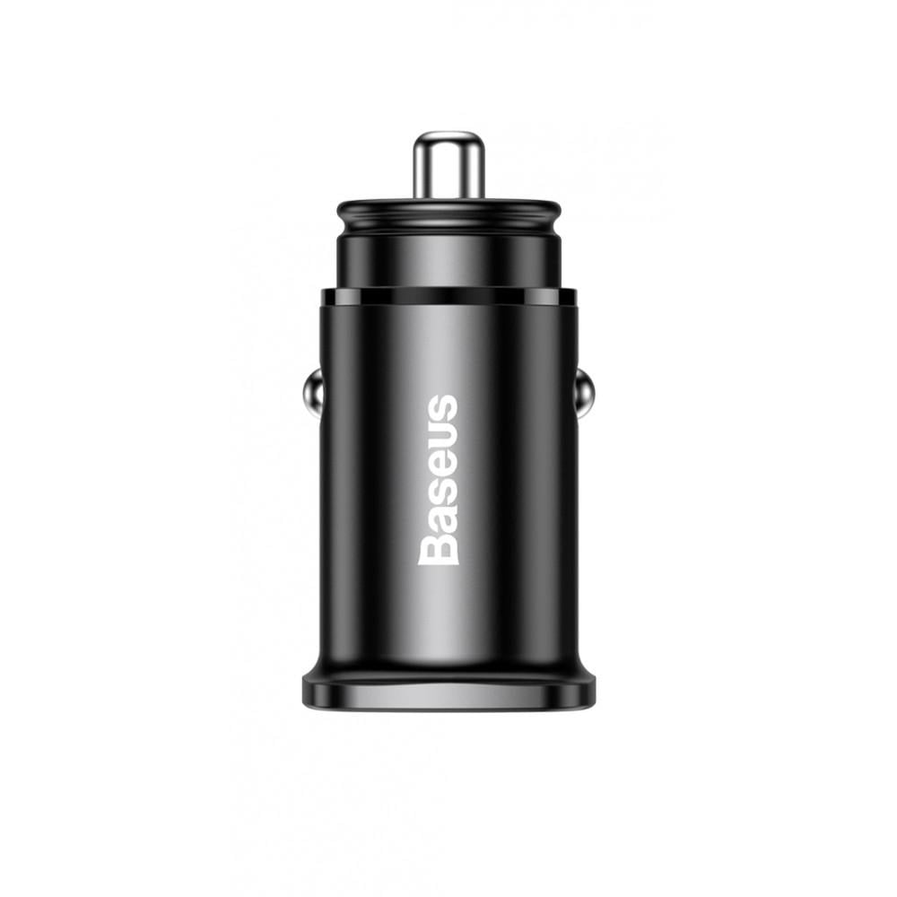 Зарядное устройство автомобильное BASEUS Square Metal PD 3.0 QC 4.0+ 30 W USB/Type-C Black (20758)