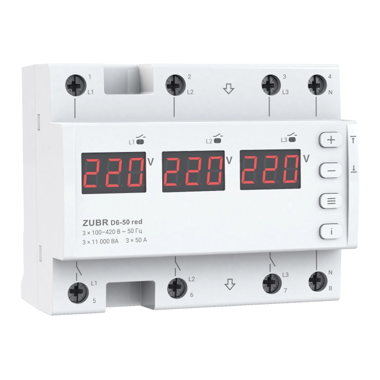 Реле напруги ZUBR D6-50 Red (000289001)