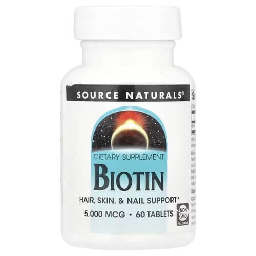 Біотин B-7 Source Naturals Biotin 5000 mcg 60 табл. (SNS-01372)