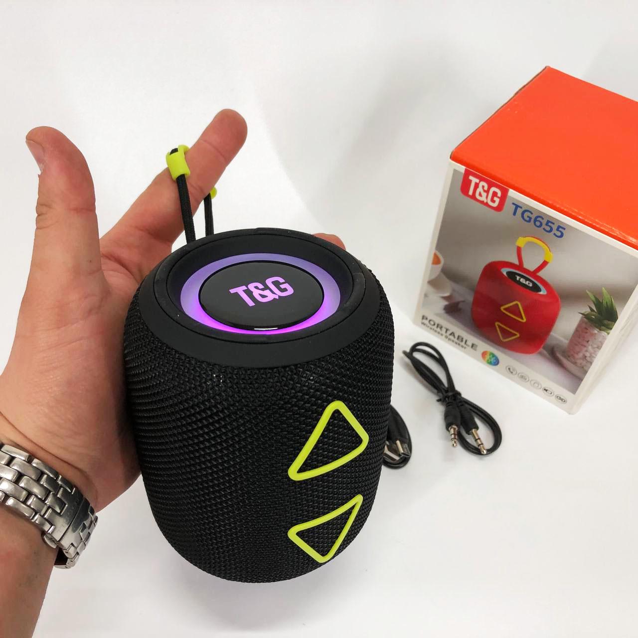 Колонка портативна з RGB підсвічуванням та ремінцем TG655 5W Чорний - фото 3 Колонка портативна з RGB підсвічуванням та ремінцем TG655 5W Чорний - фото 3