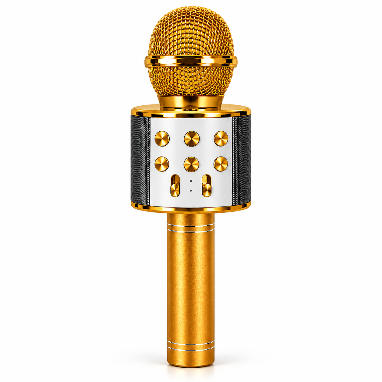 Караоке-микрофон беспроводной Wster WS-858 2в1 Bluetooth-колонка и MP3-плеер Золотистый (MX-11056A)