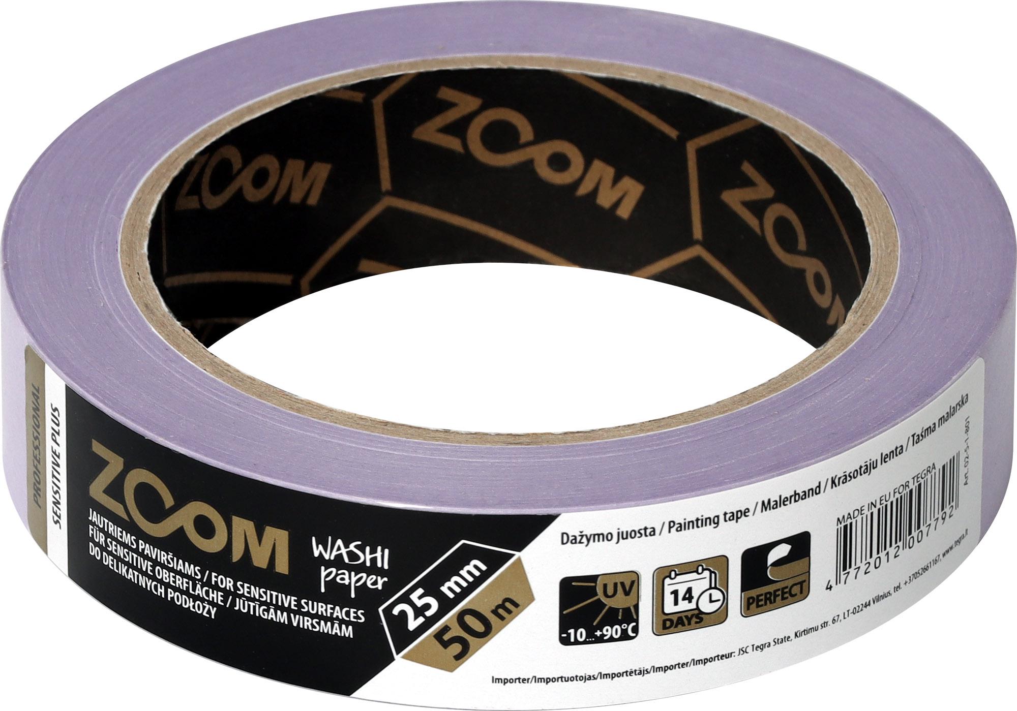 Малярна стрічка ZOOM Sensitive Plus 25 мм х 50 м Фіолетовий (02-5-1-801)